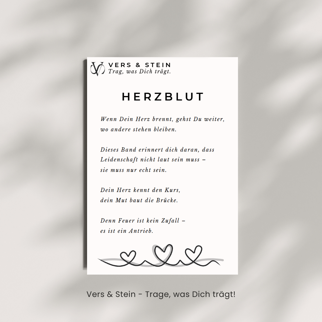 Armband „Herzblut“ – Symbol der Leidenschaft | Vers&Stein