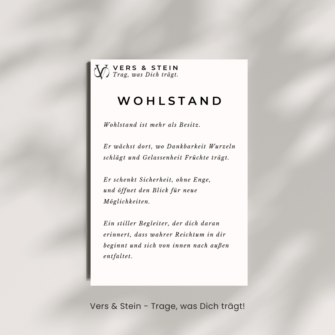 Armband „Wohlstand“ - Sicherheit und Zukunft | Vers&Stein